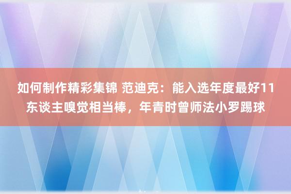 如何制作精彩集锦 范迪克：能入选年度最好11东谈主嗅觉相当棒，年青时曾师法小罗踢球