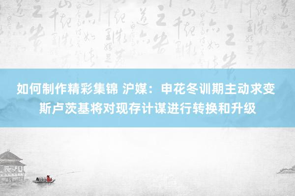 如何制作精彩集锦 沪媒：申花冬训期主动求变 斯卢茨基将对现存计谋进行转换和升级