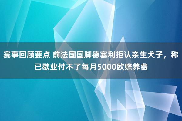 赛事回顾要点 前法国国脚德塞利拒认亲生犬子，称已歇业付不了每月5000欧赡养费