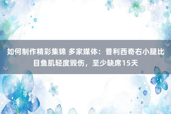 如何制作精彩集锦 多家媒体：普利西奇右小腿比目鱼肌轻度毁伤，至少缺席15天