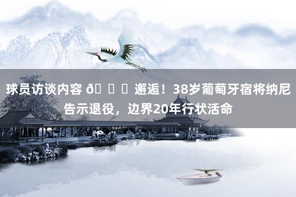 球员访谈内容 👋邂逅！38岁葡萄牙宿将纳尼告示退役，边界20年行状活命